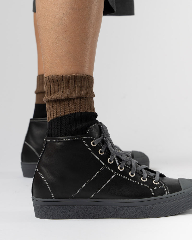 Sofie D'Hoore Foster High Top Heels in Leather Black