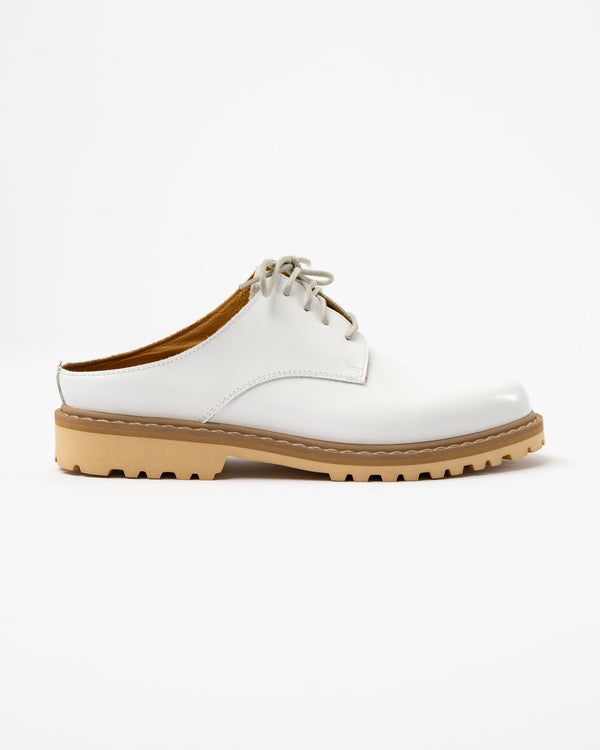 Sofie D'Hoore Fay Derby Mule in Leather Lvato White