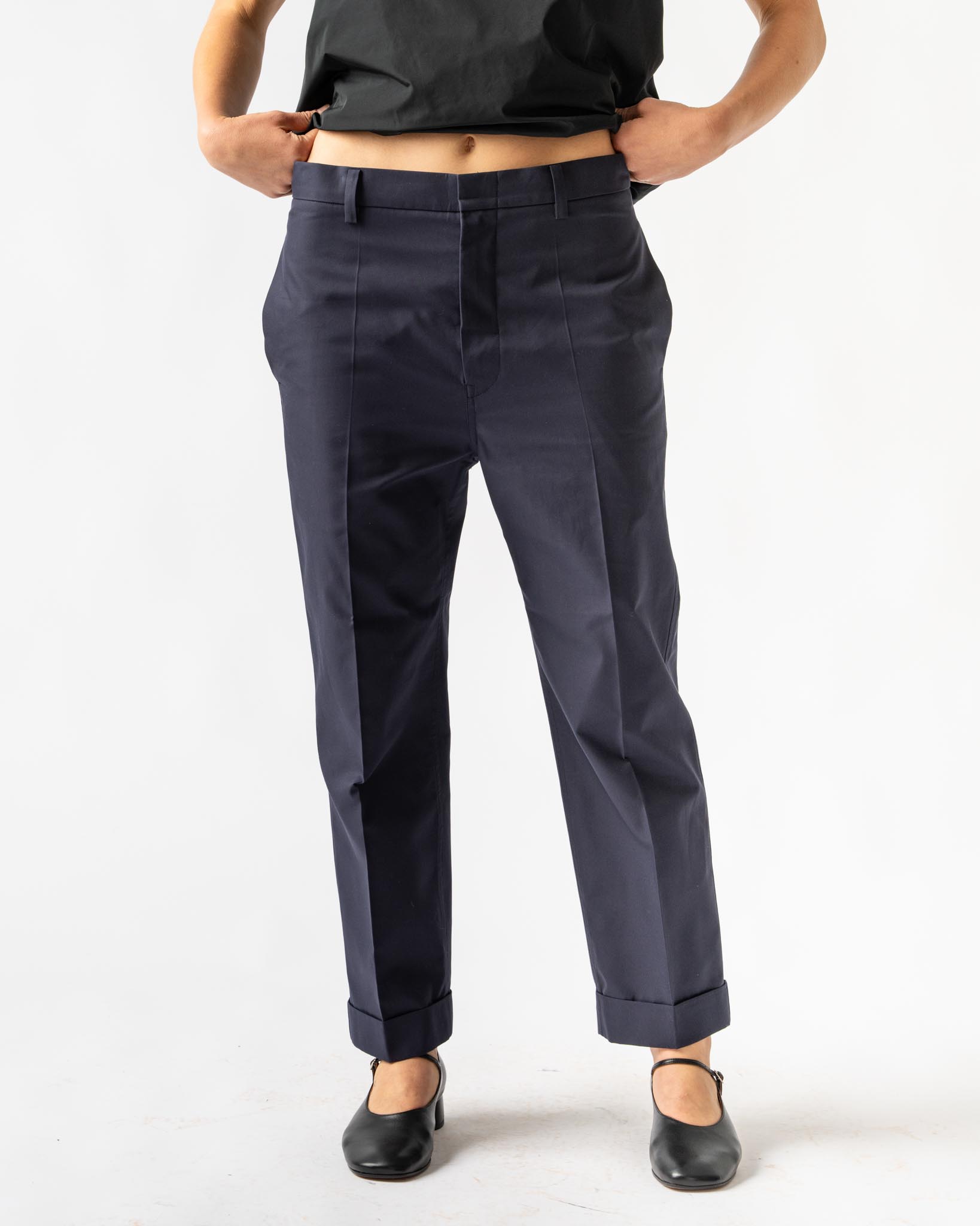 パンツ SOFIE D D'HOORE CLASSIC HIGH WAIST LINED PANTS Sofie D'Hoore Paul Pants in Woven Dark Navy Curated at Jake