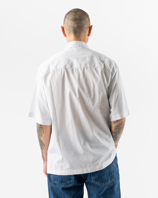 Studio Nicholson Pete Short Sleeve Shirt in White/Black