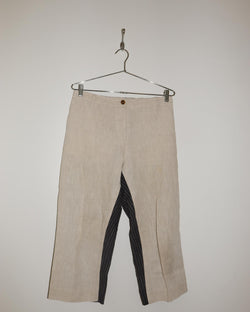 Pre-owned: Sumisumi Linen Natural and Indigo Pinstripe Pant