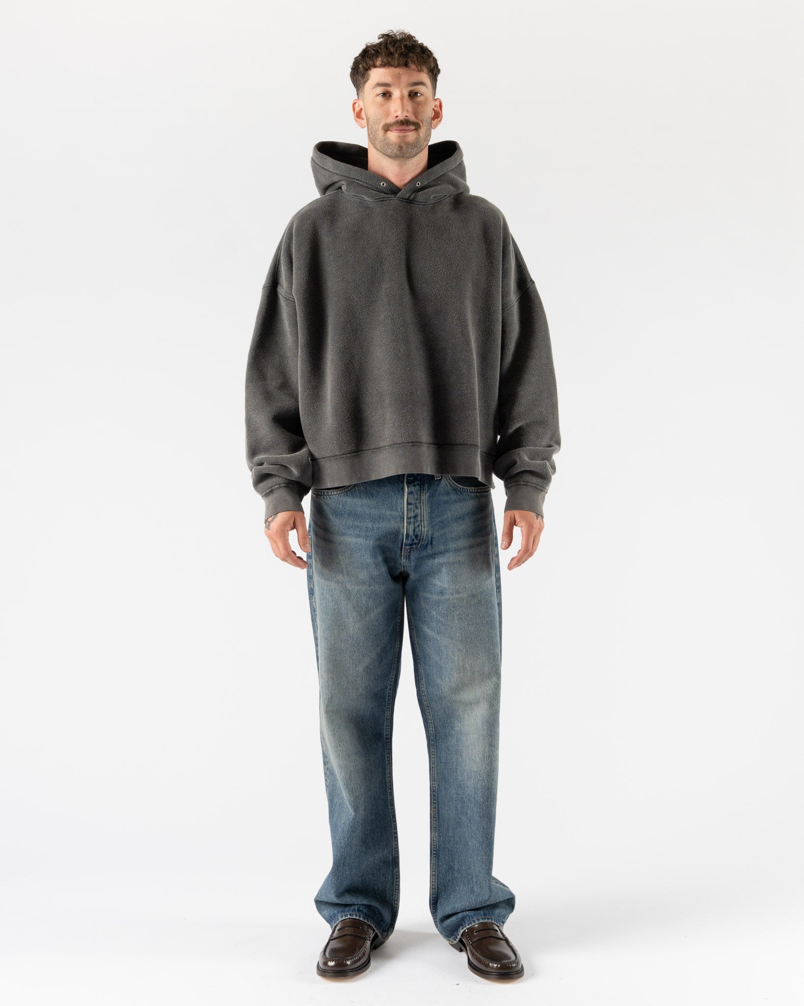 Sunflower Hood Sweat in Anthracite Washed