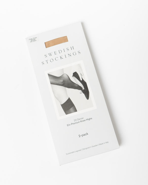 Swedish Stockings 2-Pack Elin Knee-Highs in Beige