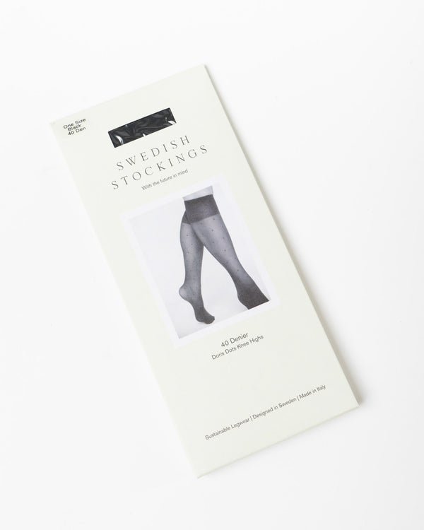 Swedish Stockings Doris Dots Knee-Highs in Black