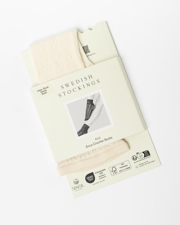 Swedish Stockings Erica Crochet Socks in Ivory