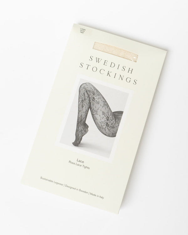 Swedish Stockings Rosa Lace Tights in Ivory