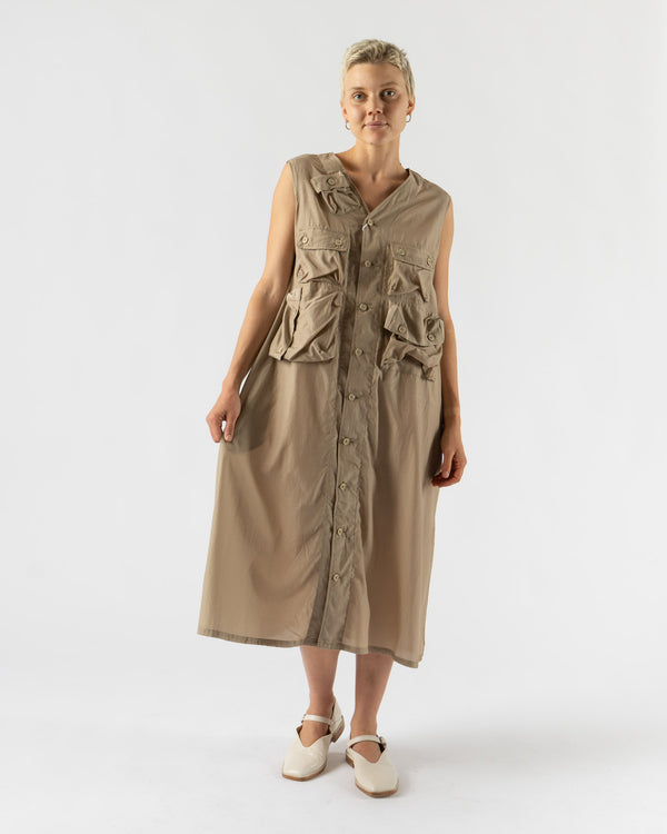 tActi C-1 Dress in Sheer Cupro Khaki