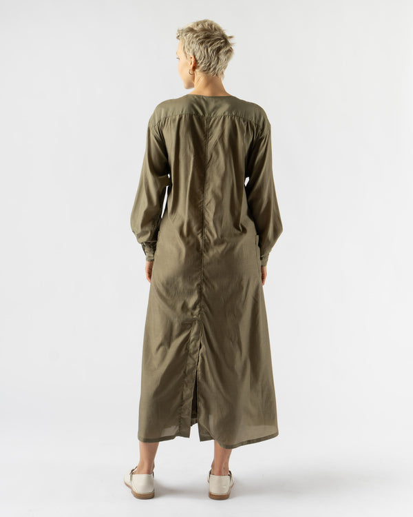 tActi Tie Dress in Sheer Cupro Olive