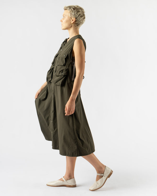 tActi C-1 Dress in Recycled Polyester Dark Olive