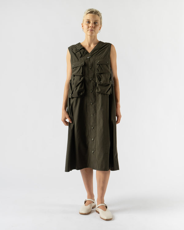 tActi C-1 Dress in Recycled Polyester Dark Olive