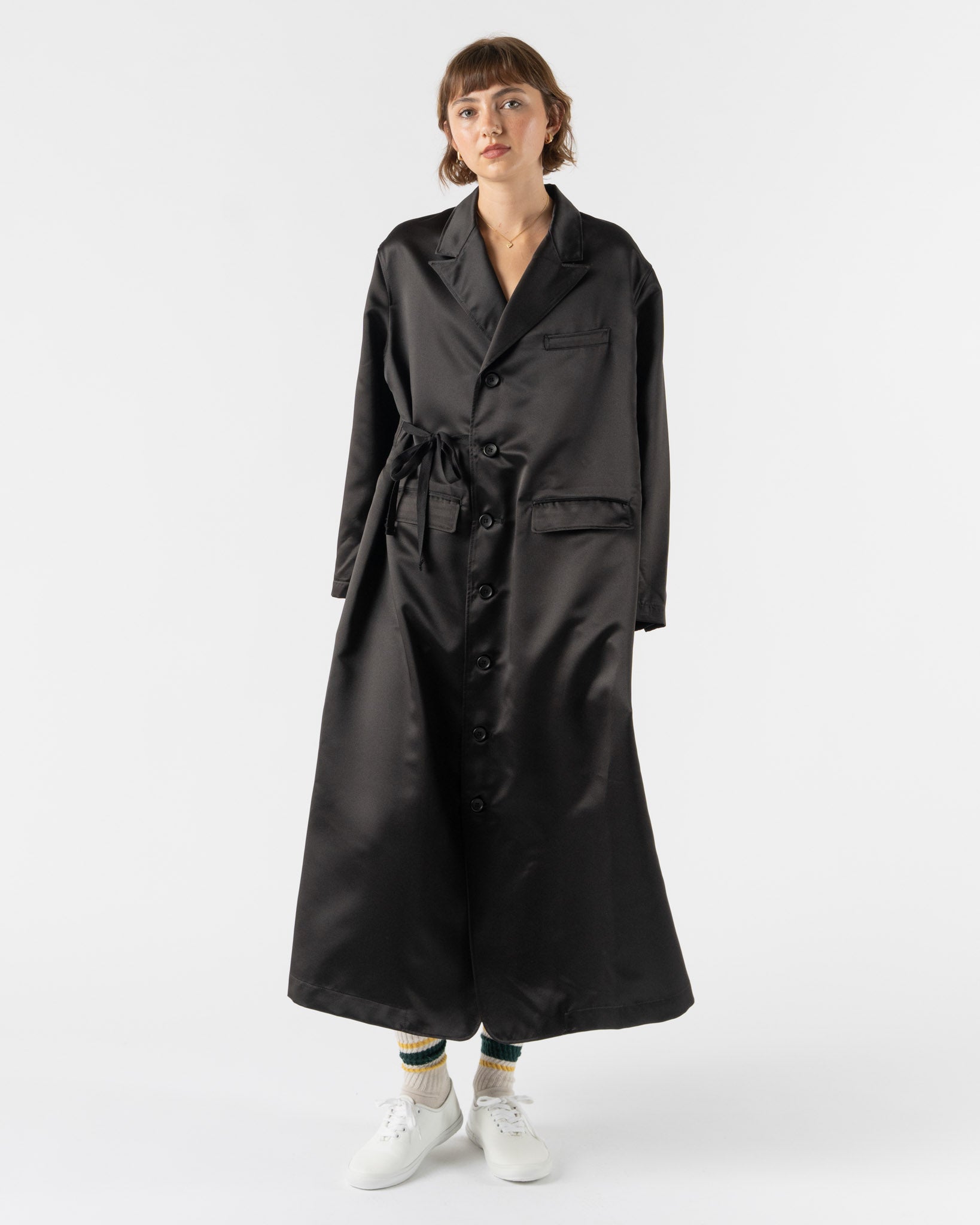 tActi Tux Dress in Black Mystique Satin