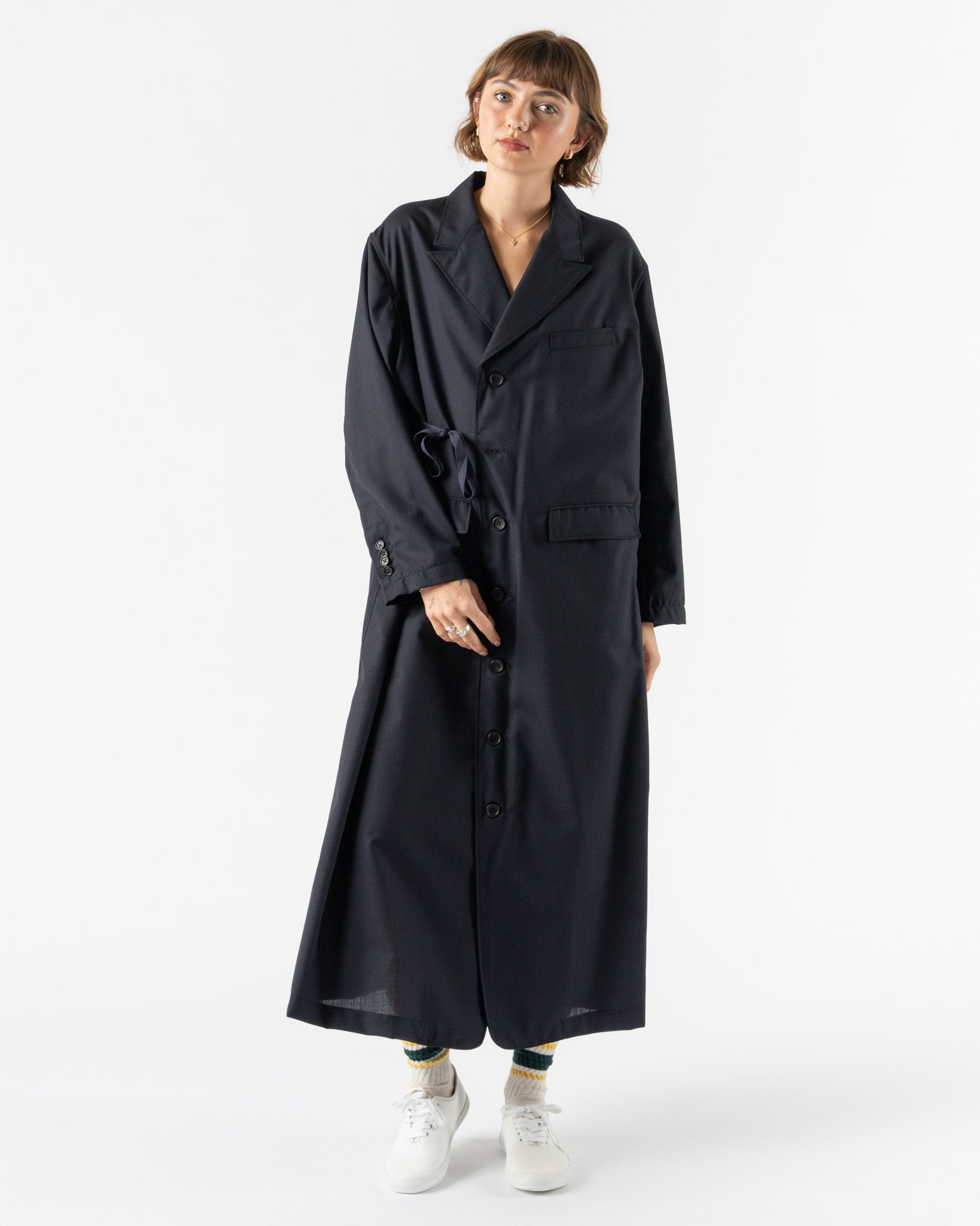 tActi Tux Dress in Navy Tropical Wool