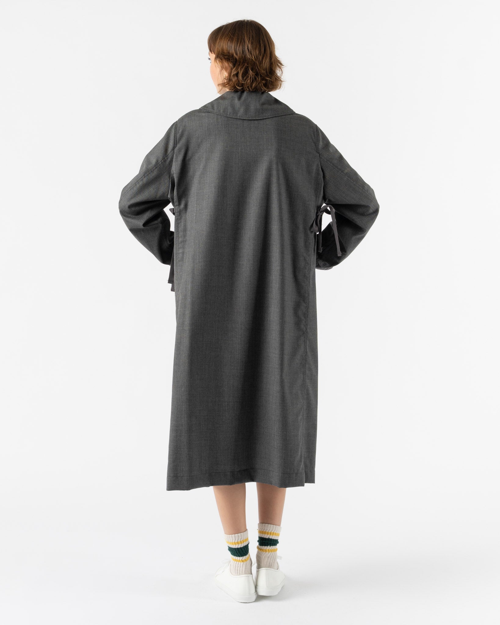 tActi Duffle Dress in Charcoal Tropical Wool