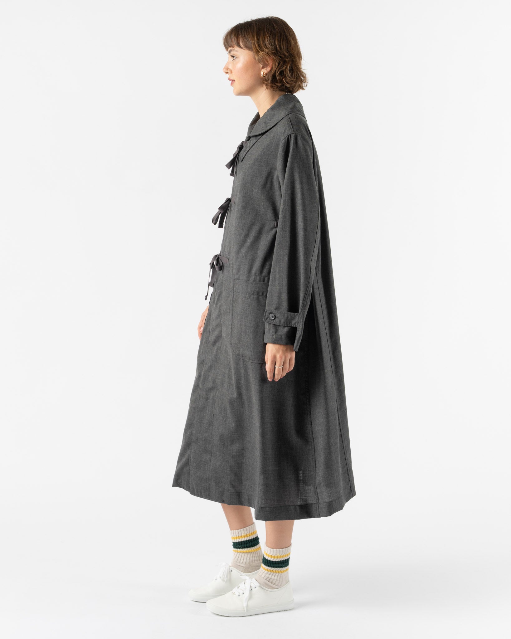 tActi Duffle Dress in Charcoal Tropical Wool