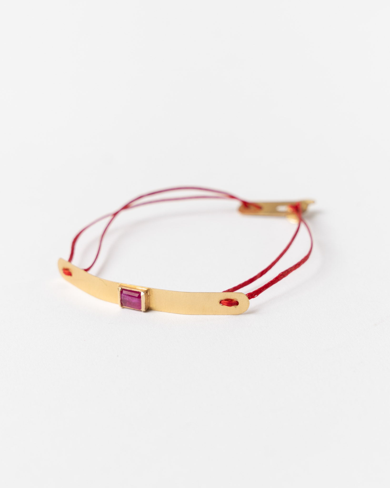 Talya Mor 18k Gold Wide Bar Bracelet Ruby