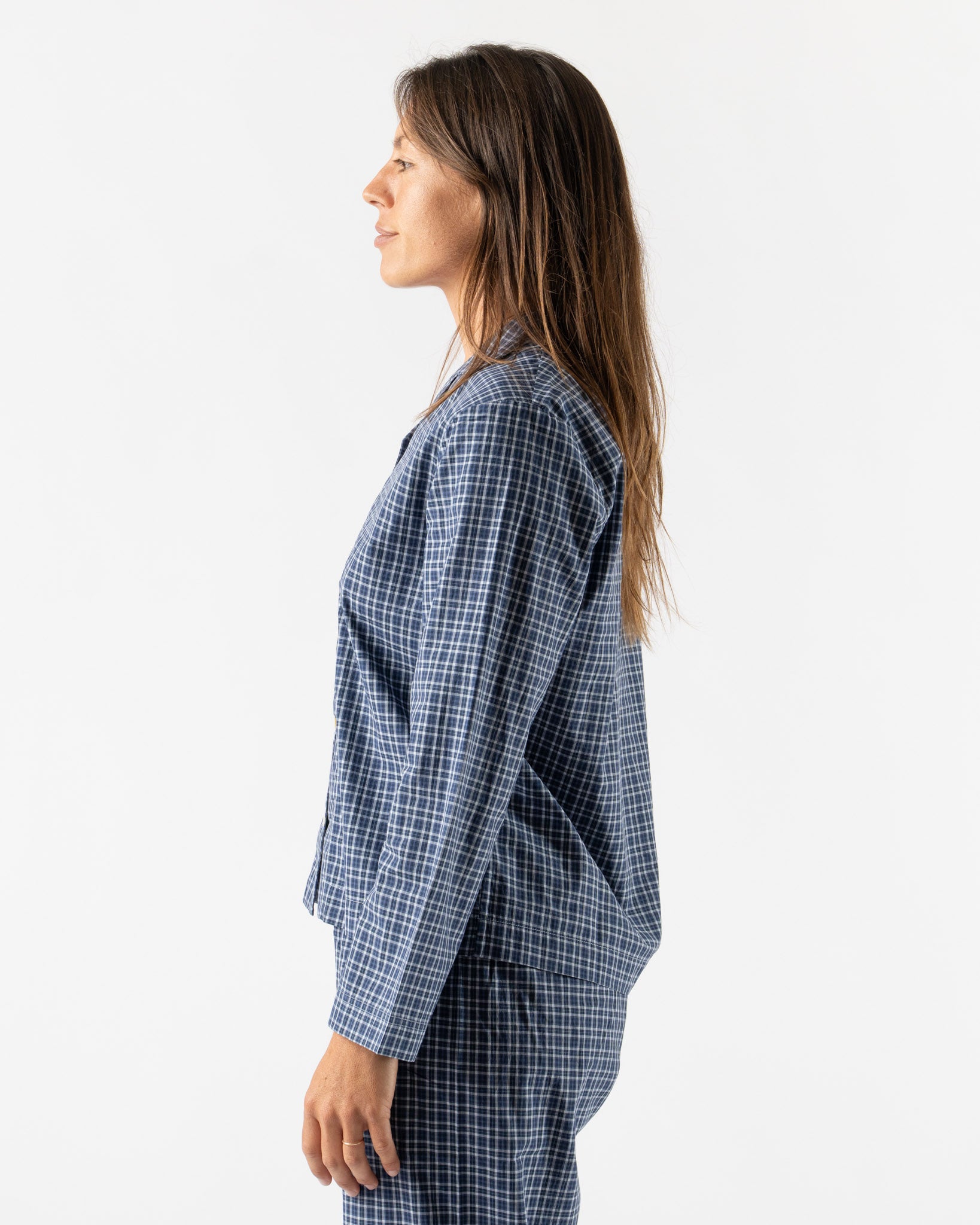 Tekla Women's Long-Sleeved Shirt in Lanegan Checks