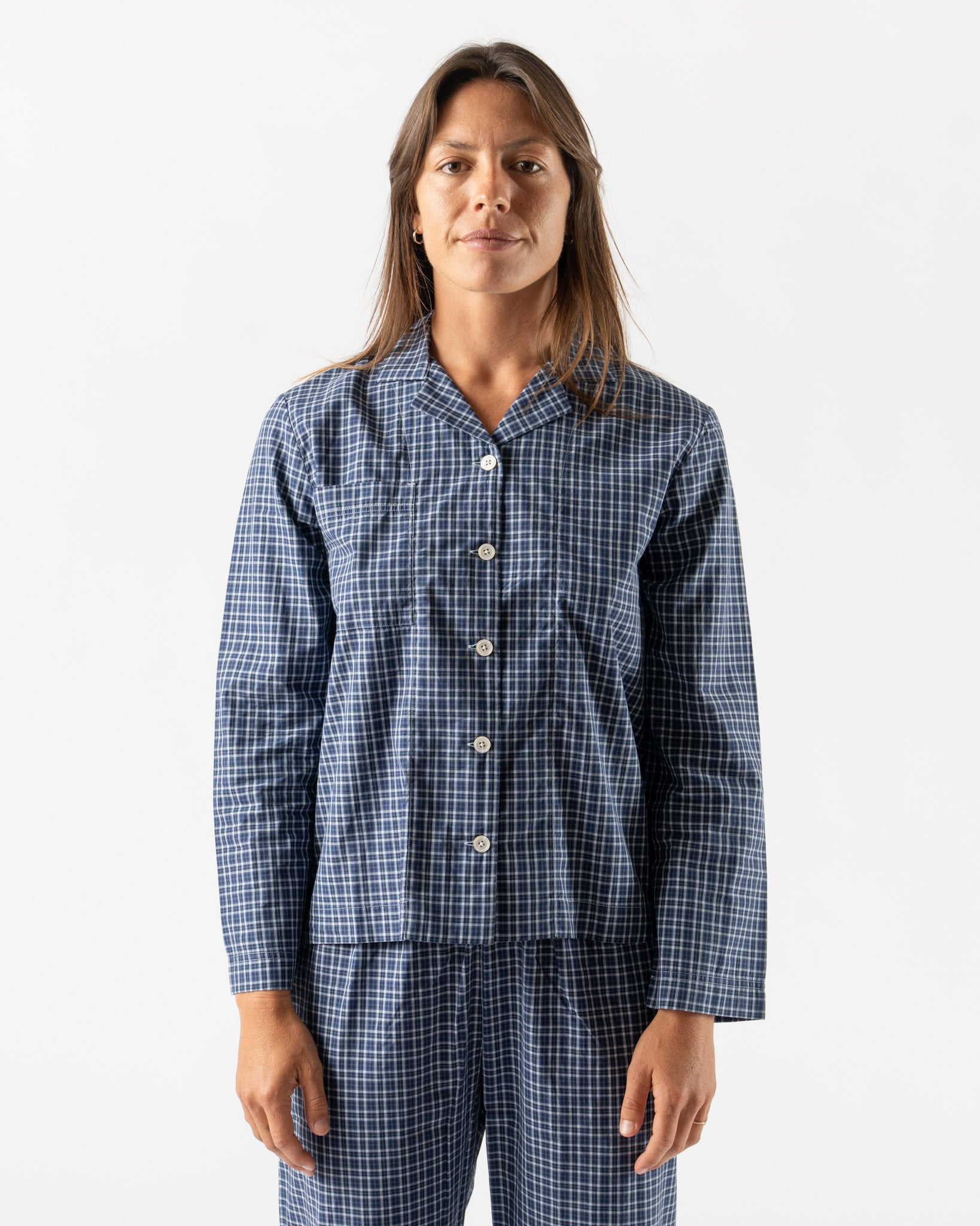 Tekla Women's Long-Sleeved Shirt in Lanegan Checks
