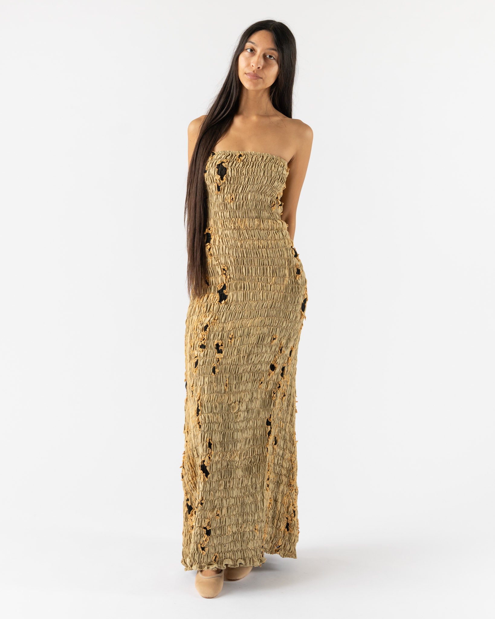 Tigra Tigra Cutwork Gathered Tube Dress