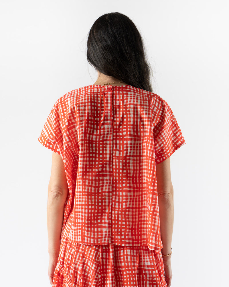 Toogood The Poet Top in Painted Check Jam