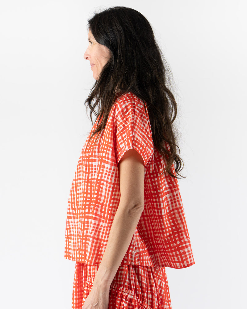 Toogood The Poet Top in Painted Check Jam