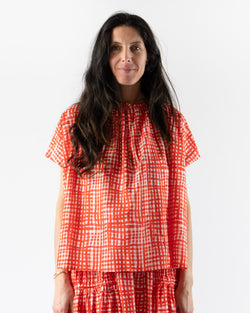 Toogood The Poet Top in Painted Check Jam