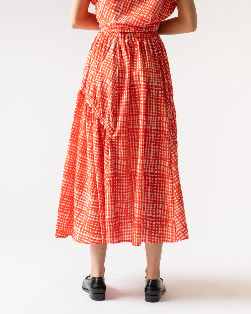 Toogood The Harvester Skirt in Painted Check Jam