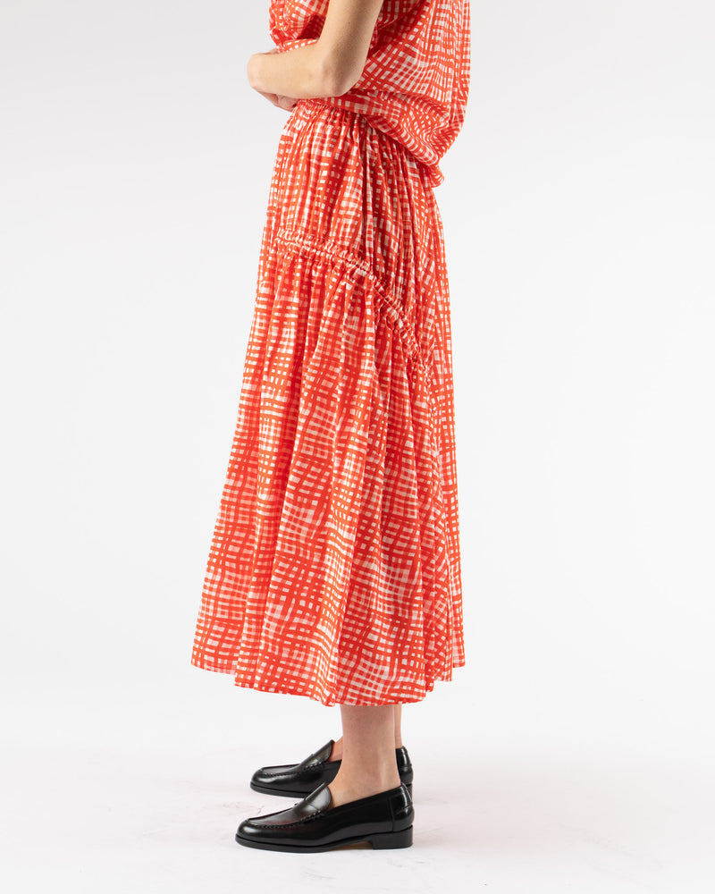 Toogood The Harvester Skirt in Painted Check Jam