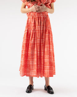 Toogood The Harvester Skirt in Painted Check Jam