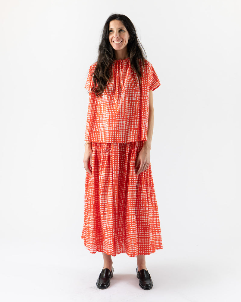 Toogood The Harvester Skirt in Painted Check Jam