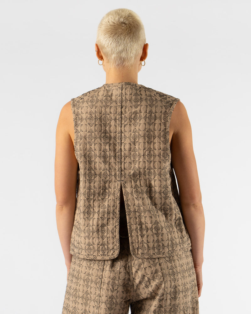 ts(s) Back Slit Vest in Light Brown