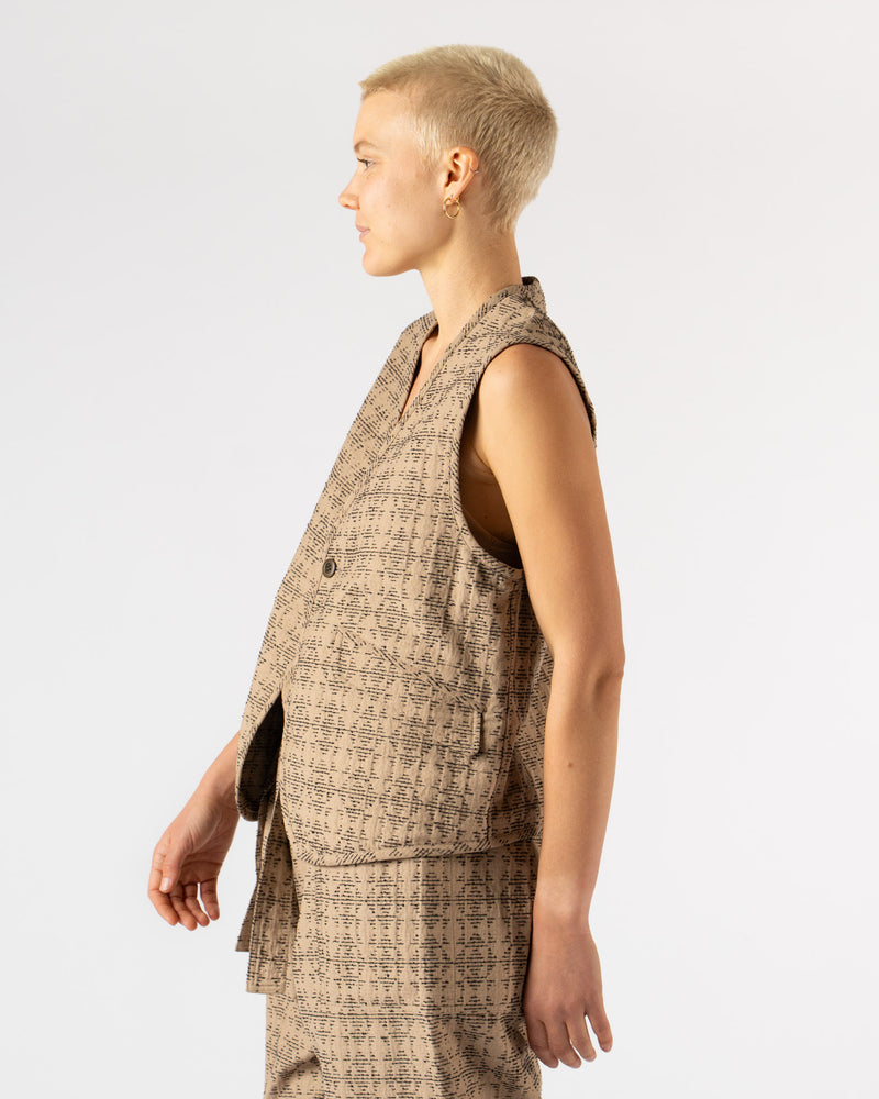 ts(s) Back Slit Vest in Light Brown