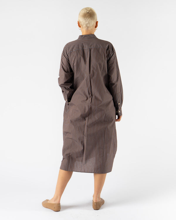 ts(s) Baggy Fit Band Collar Shirt Dress in Brown