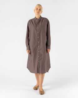 ts(s) Baggy Fit Band Collar Shirt Dress in Brown