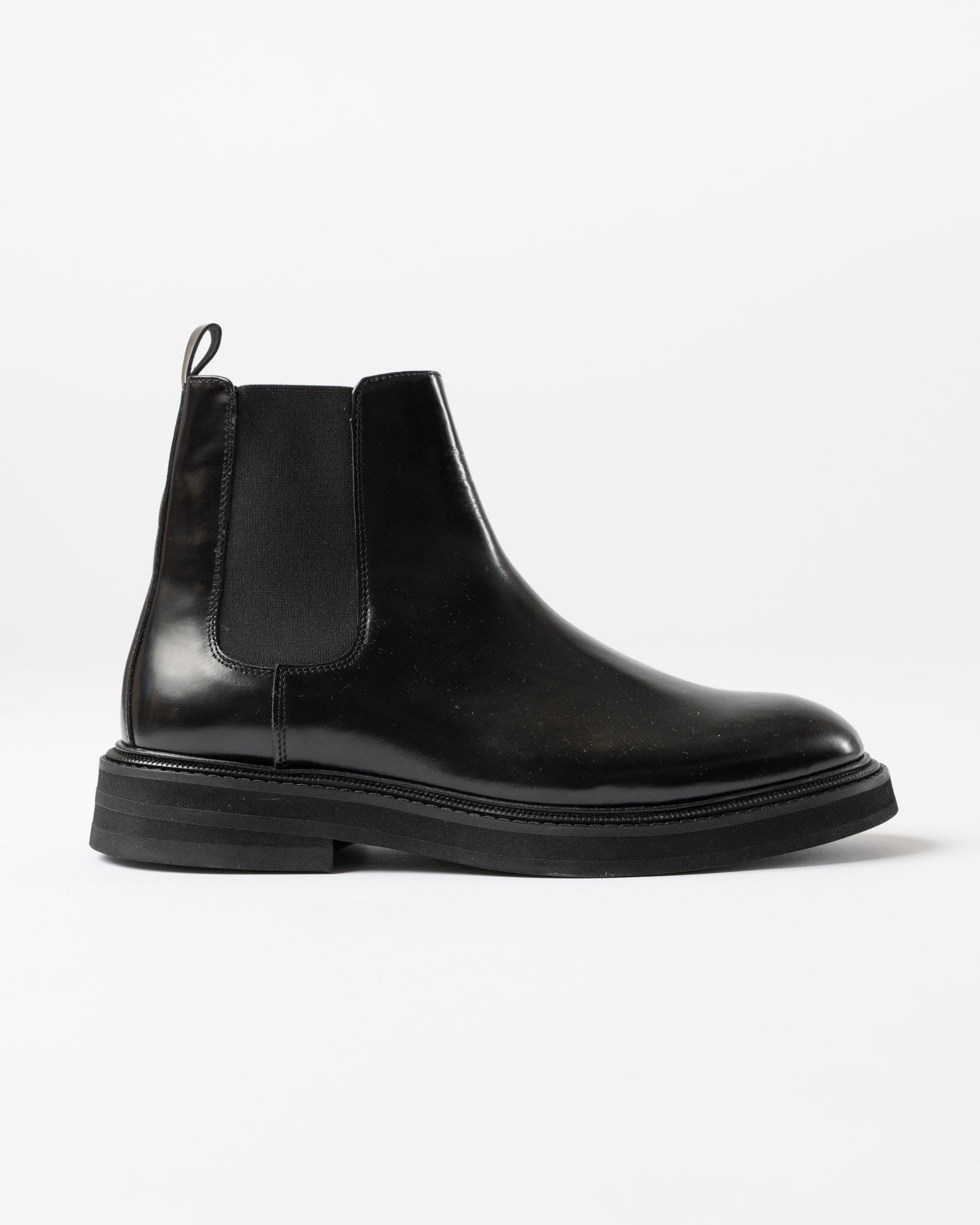 Vinny's Officer Chelsea Boot in Black Nappa Leather