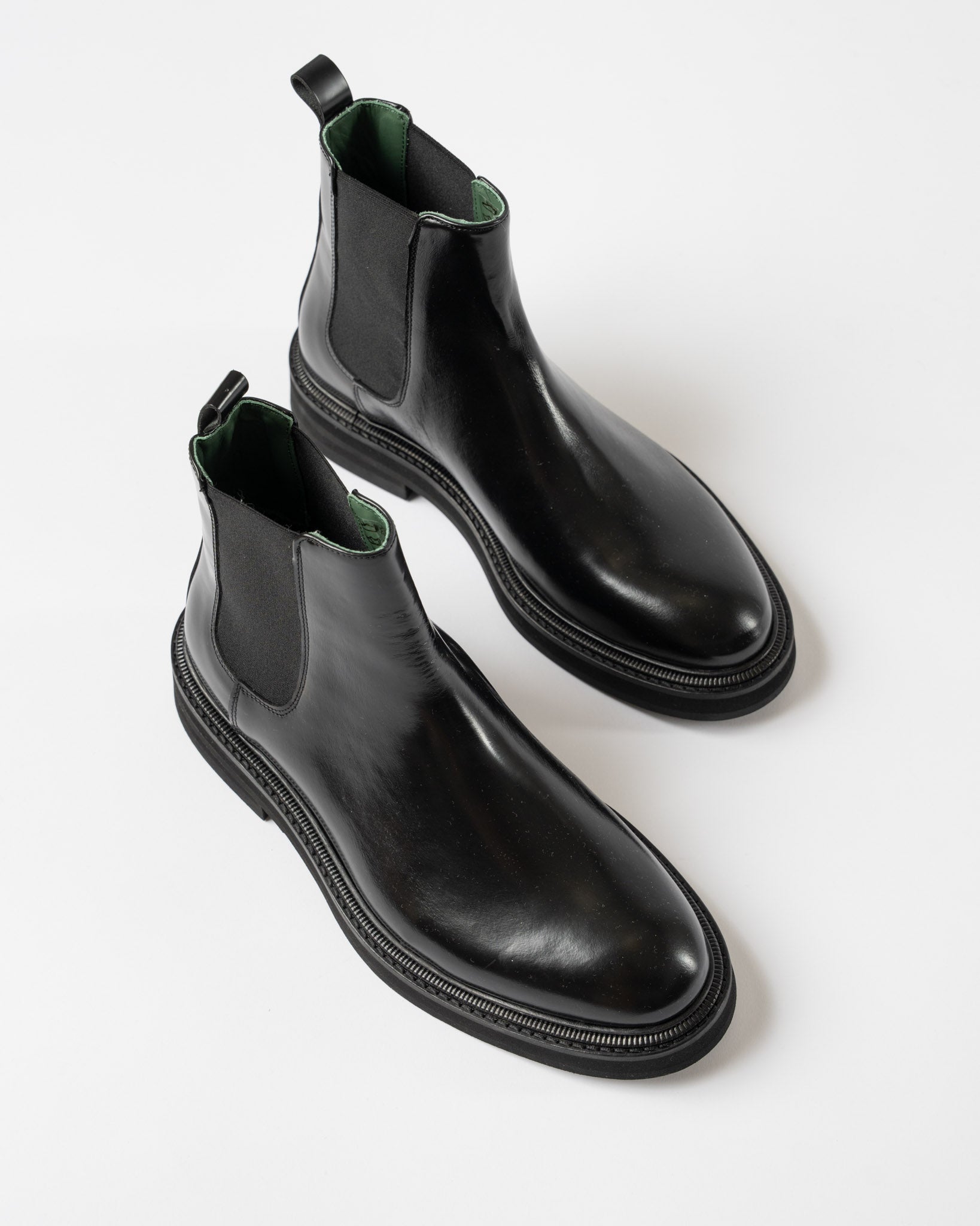 Vinny's Officer Chelsea Boot in Black Nappa Leather