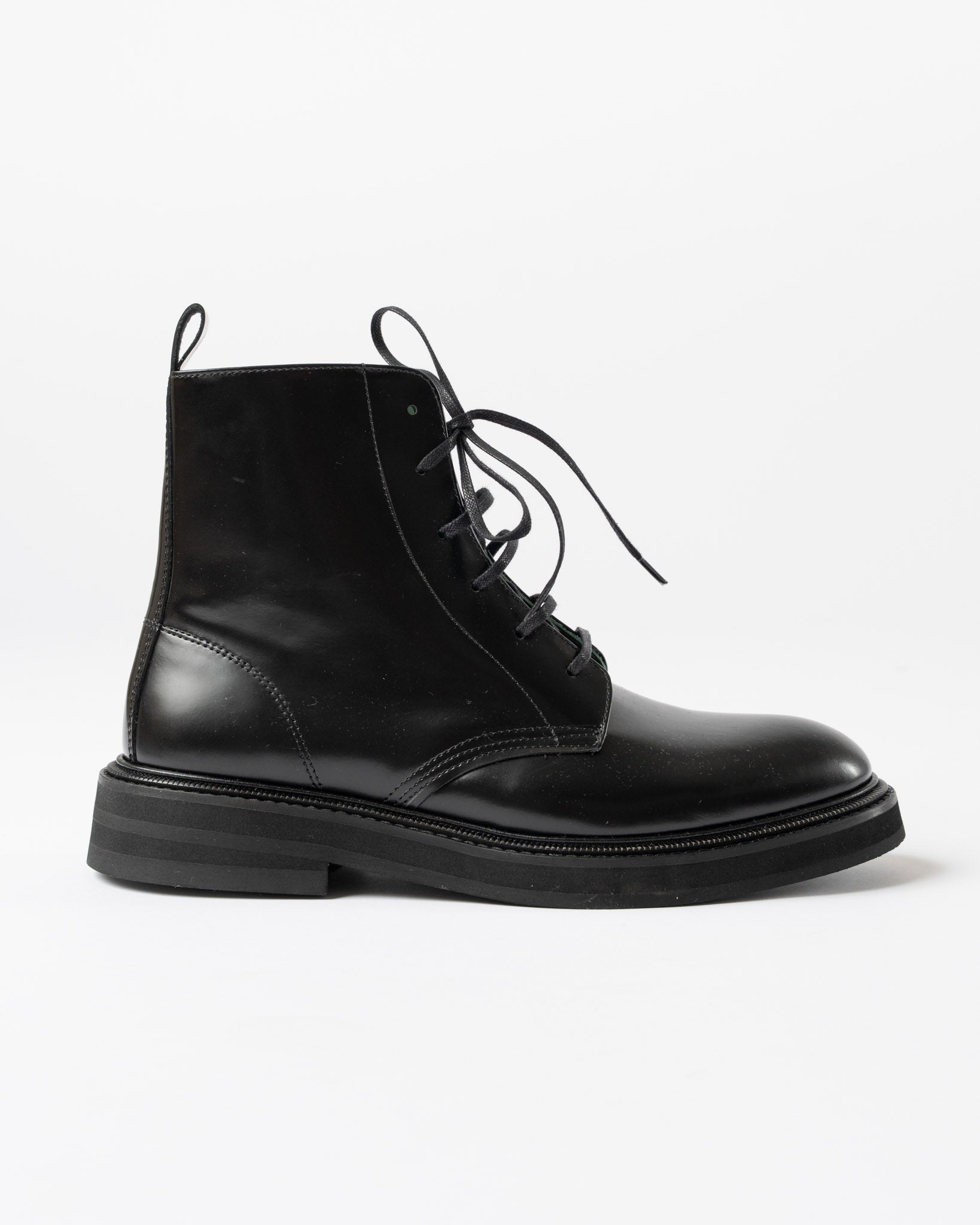 Vinny's Officer Boot in Black Nappa Leather