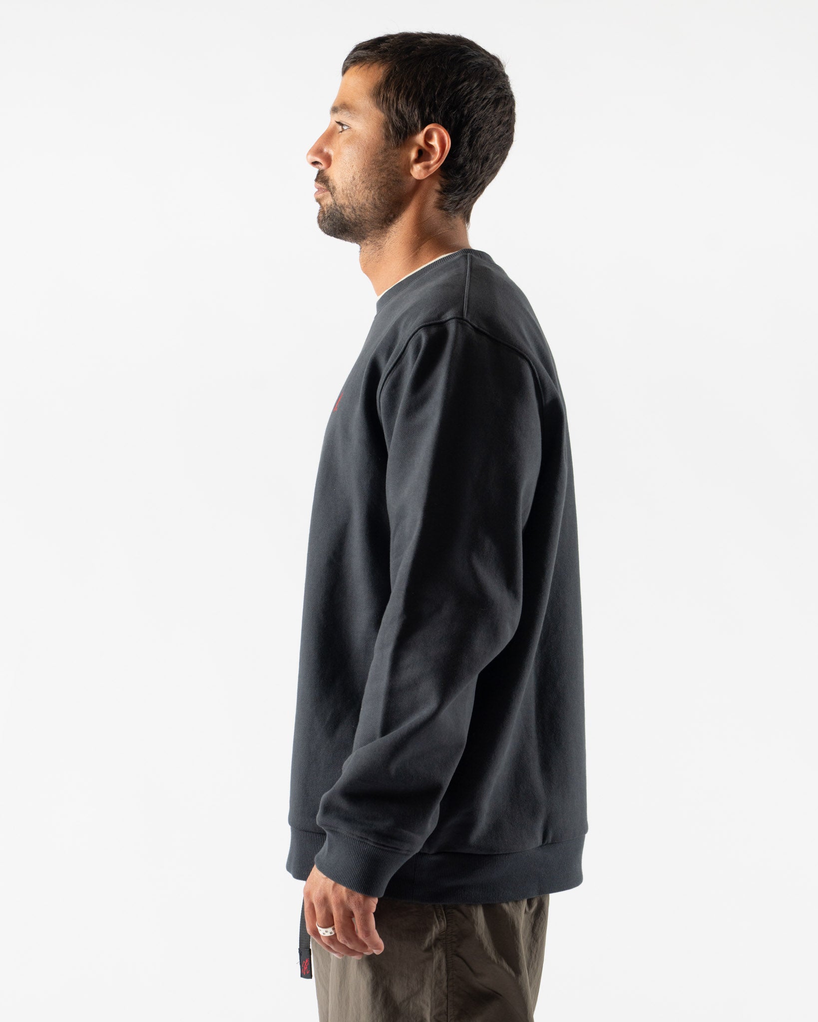 Gramicci One Point Crew Sweatshirt in Vintage Black