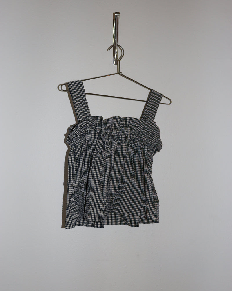 Pre-owned: Whit Wide Gingham Tank