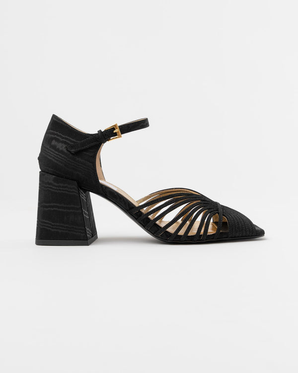 Suzanne Rae High 70 Sandal in Moire Black