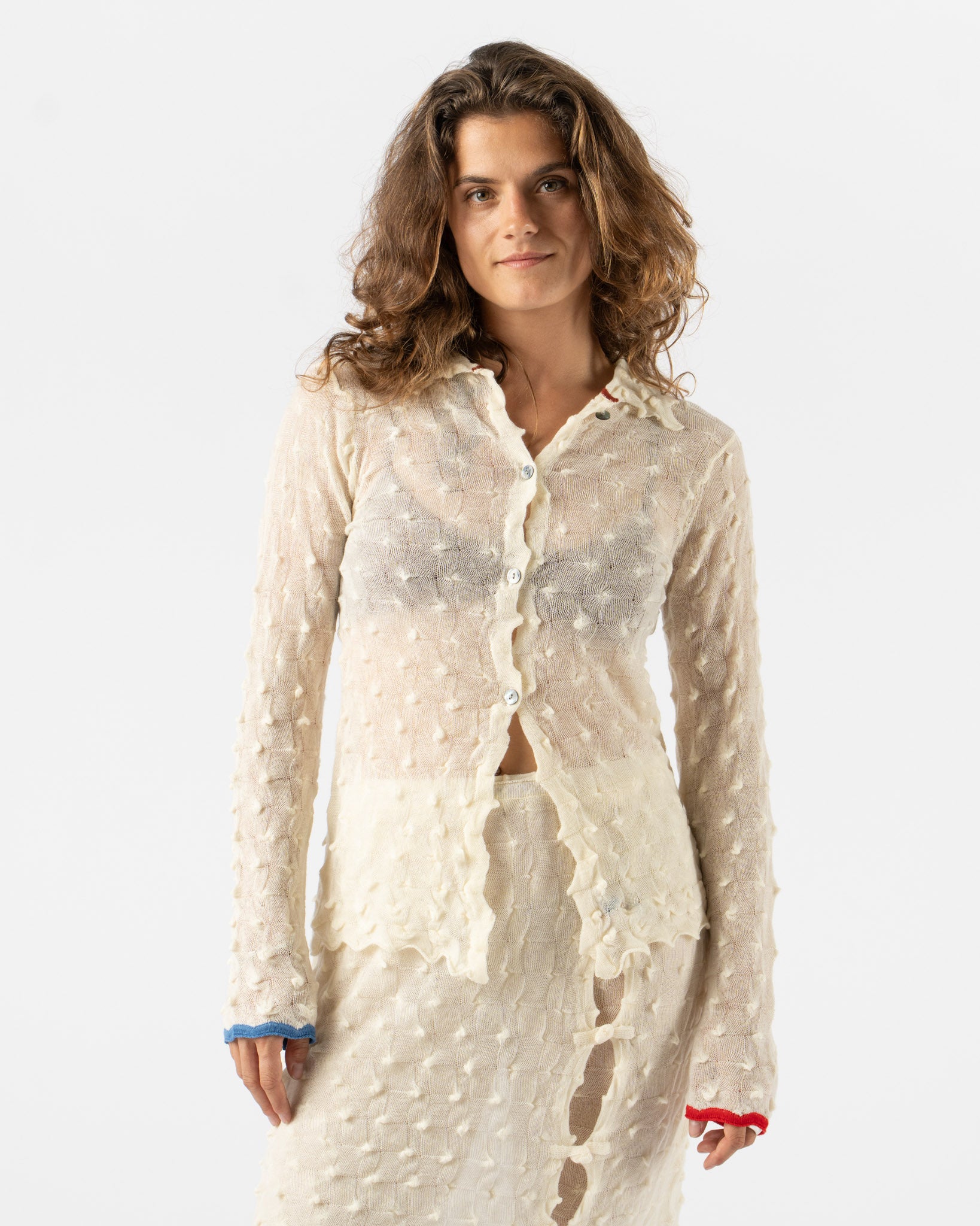YanYan Borlor Long Sleeve Shirt in Ivory