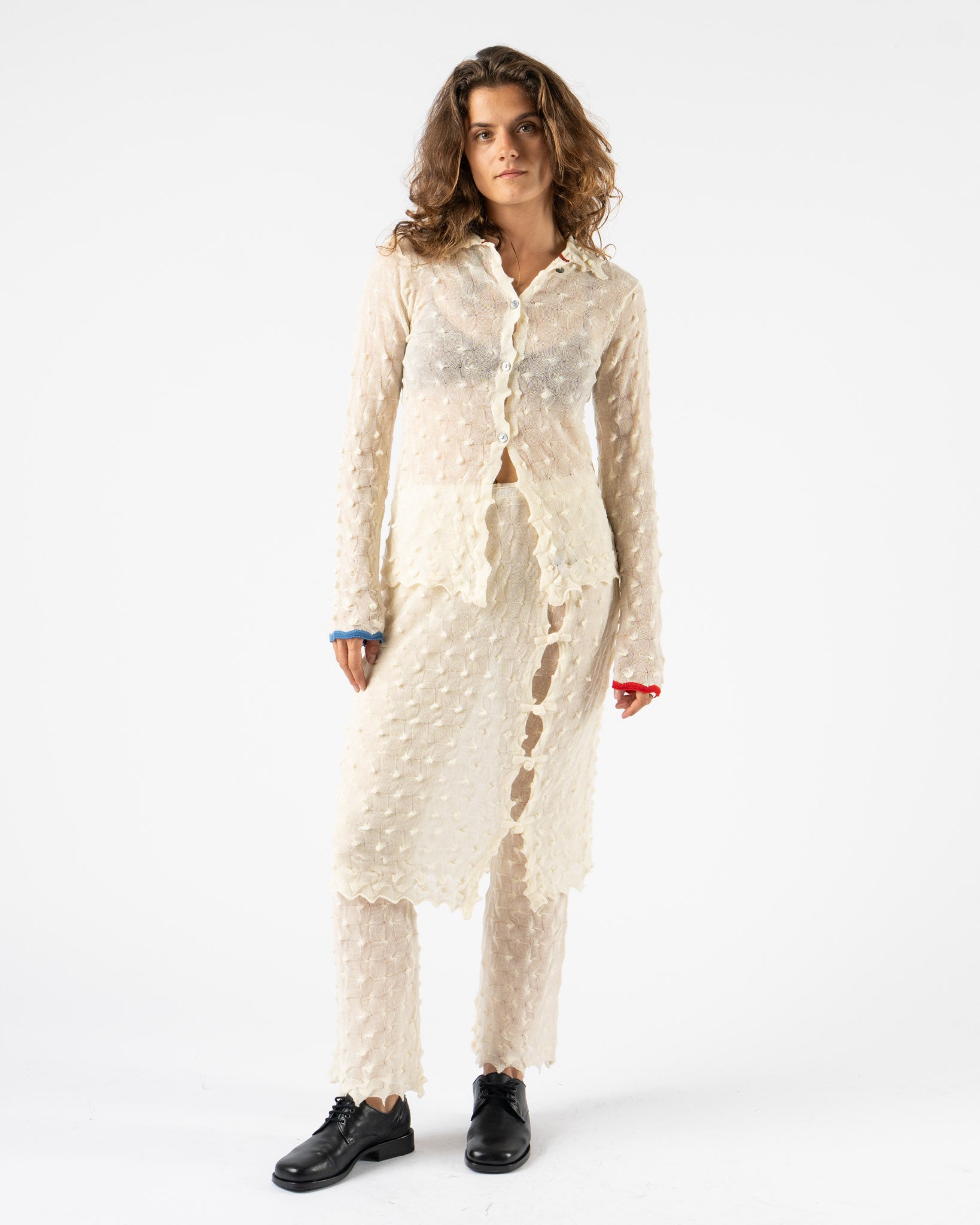 YanYan Borlor Long Sleeve Shirt in Ivory