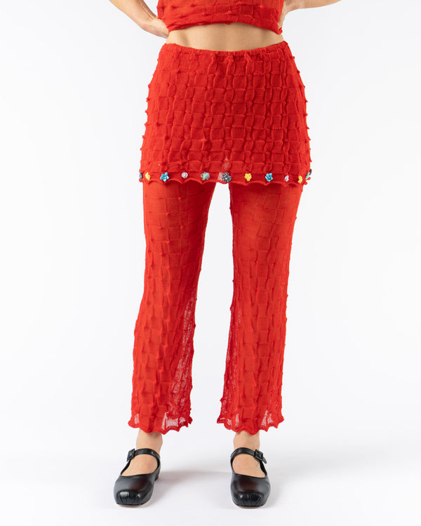 YanYan Borlor Pant with Skirt in Red