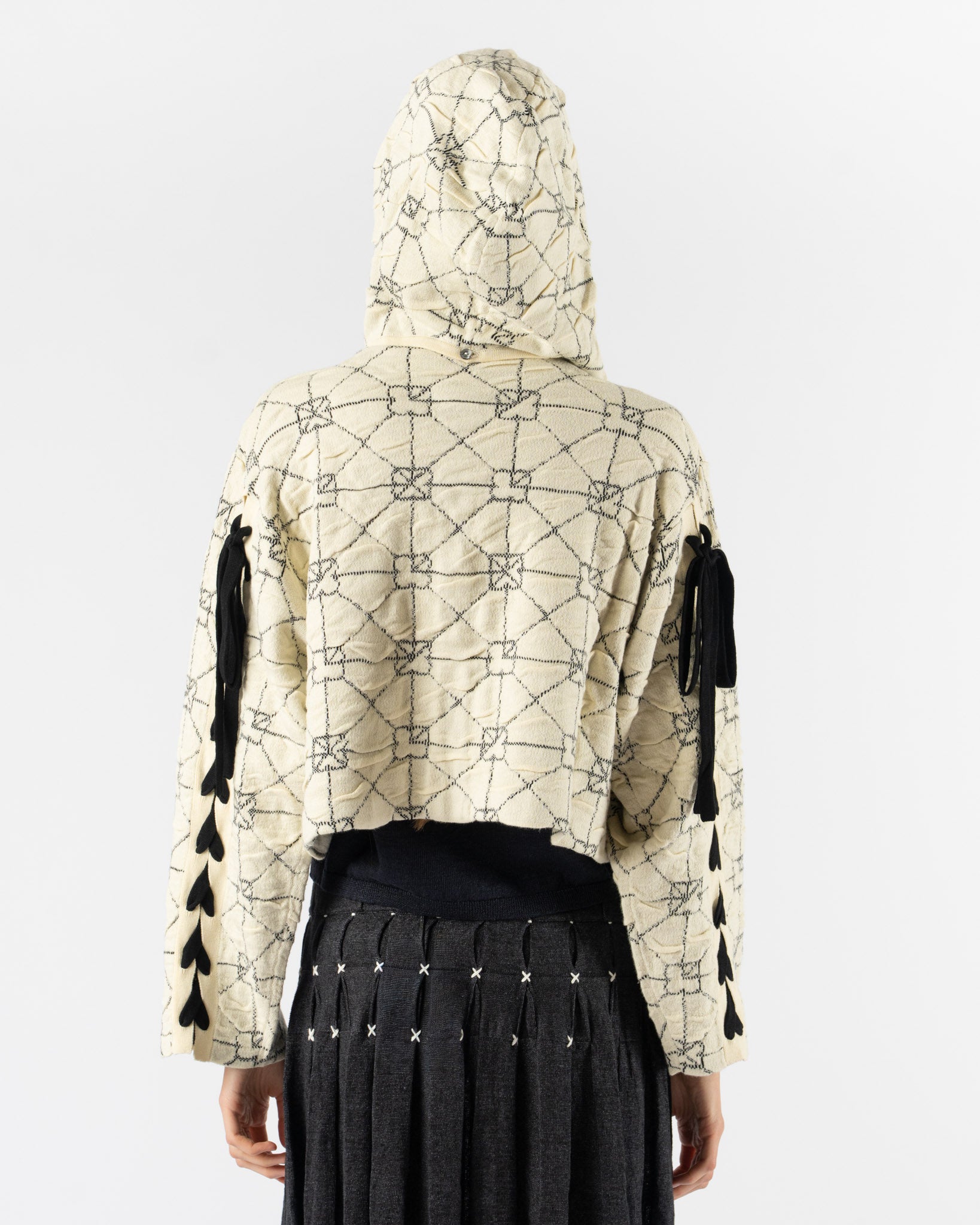 YanYan June Boxy Crew Jacket in Hood in Ivory