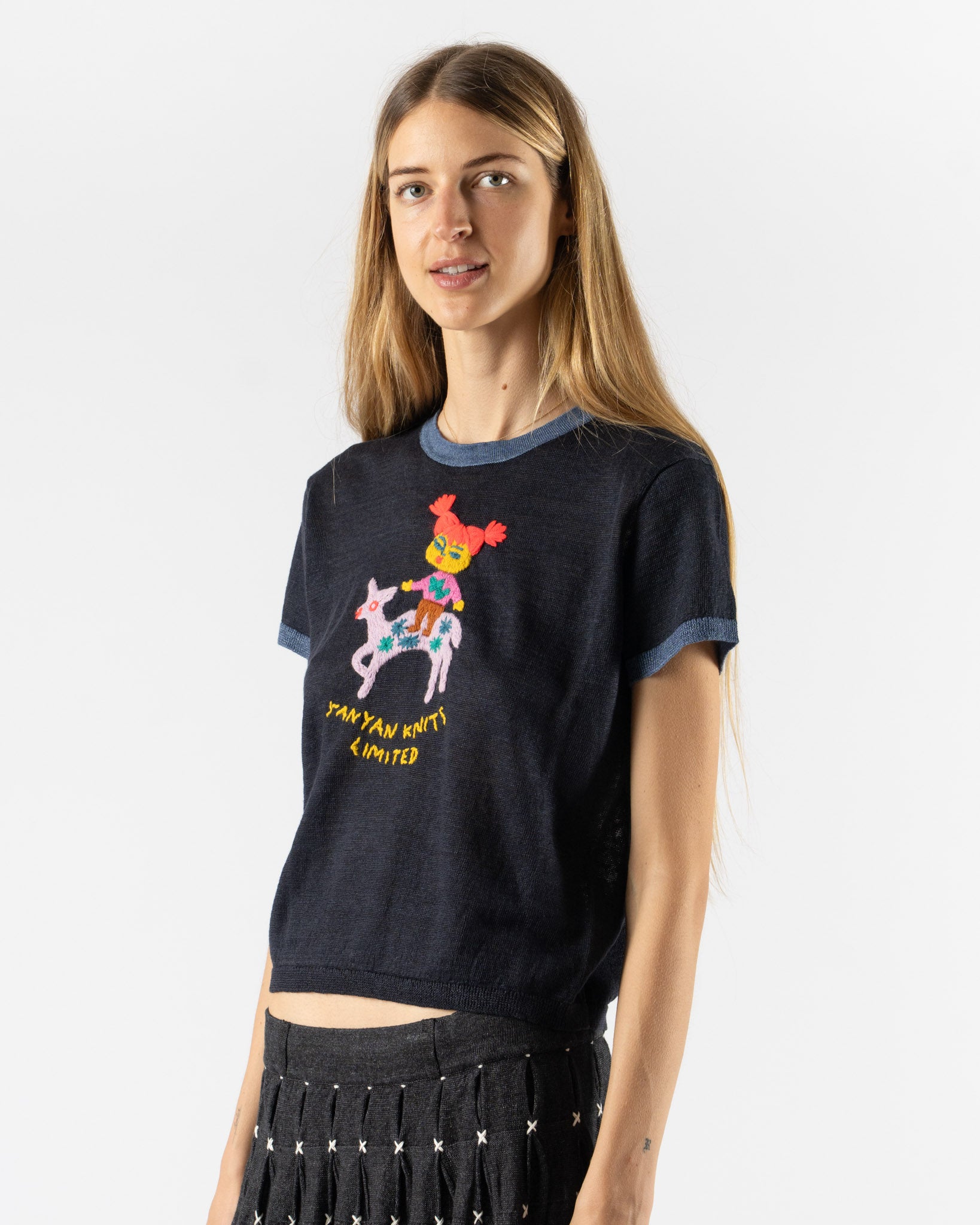 YanYan Campus Wawa Tee in Ink