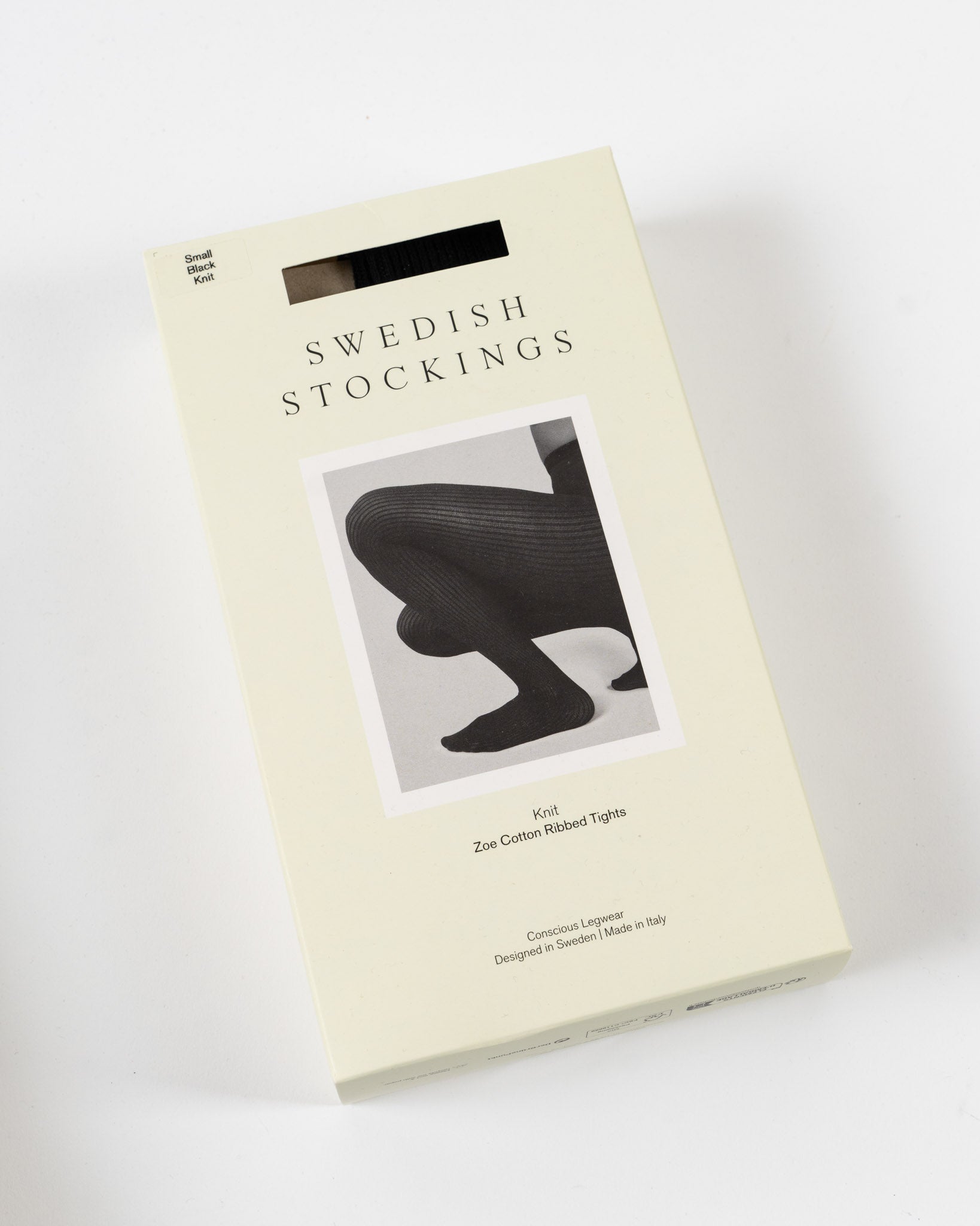 Swedish Stockings Zoe Ribbed Tights in Black