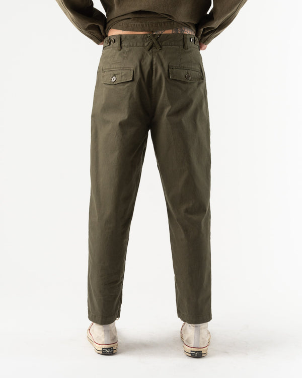 Alex MIll Flat Front Pant Chino in Military Olive
