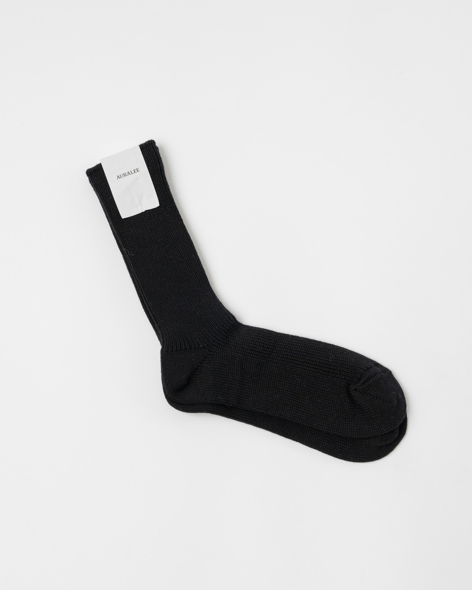 Auralee-Cotton-Cashmere-Low-Gauge-Socks-in-Black-Santa-Barbara-Boutique-Jake-and-Jones-Sustainable-Fashion