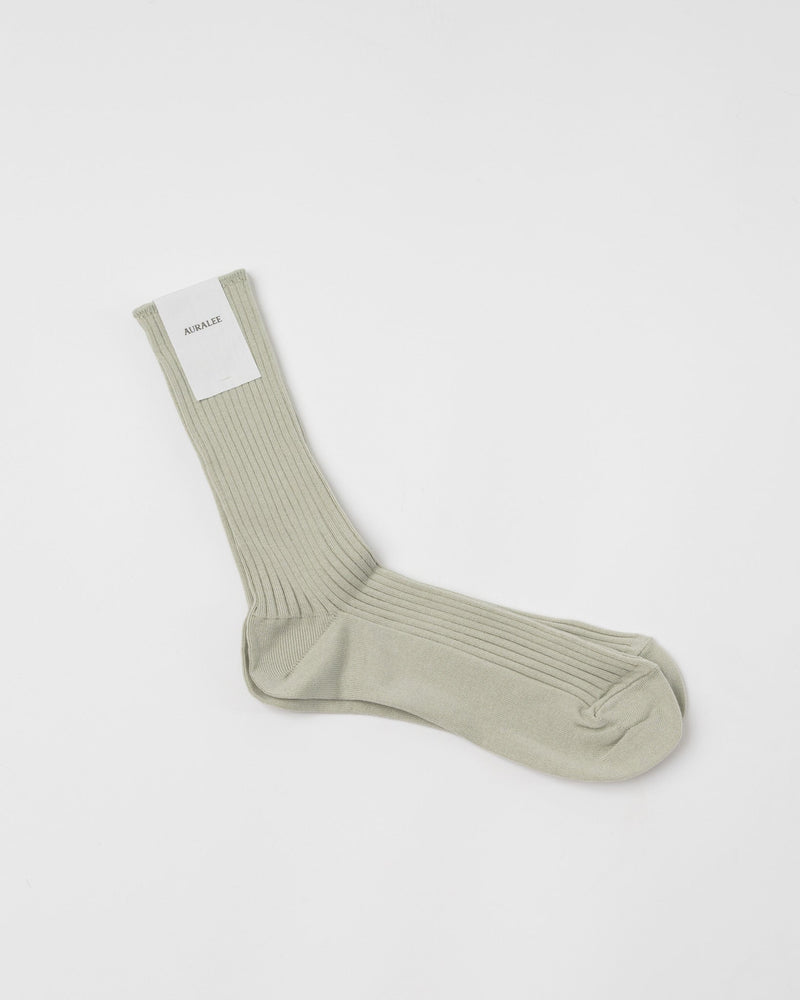Auralee-Giza-High-Gauge-Socks-in-Pale-Green-Santa-Barbara-Boutique-Jake-and-Jones-Sustainable-Fashion