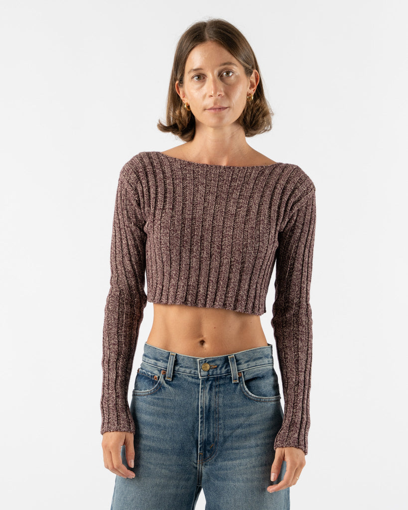 Baserange Macau Pullover in Burgundy Melange Curated at Jake and Jones