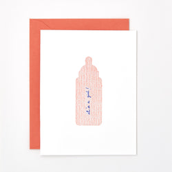 It's a Girl! Baby Bottle Card by Helen Edna